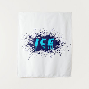 Eis-Graffiti-Typografie-Urban-Street-Art-Design Wandteppich