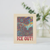 Eis-Hippie-Leute-demonstrieren-draußen Postkarte (Stehend Vorderseite)