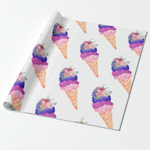 Eis Hochzeitsdusche Sie hat's geschafft Waffelhörn Geschenkpapier