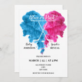 Eis Hockey-Gender enthüllt Party laden ein Einladung (Vorne/Hinten)