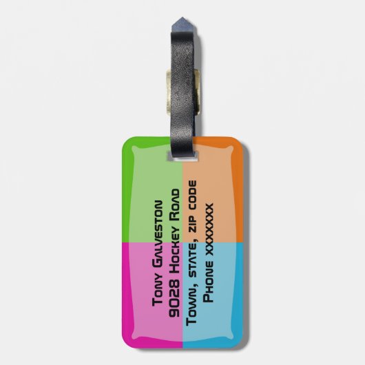 Eis-Hockey Gepäckanhänger (Rückseite vertikal)