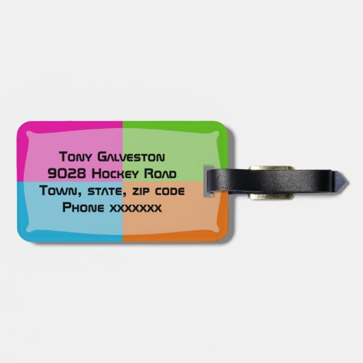 Eis-Hockey Gepäckanhänger (Rückseite horizontal)