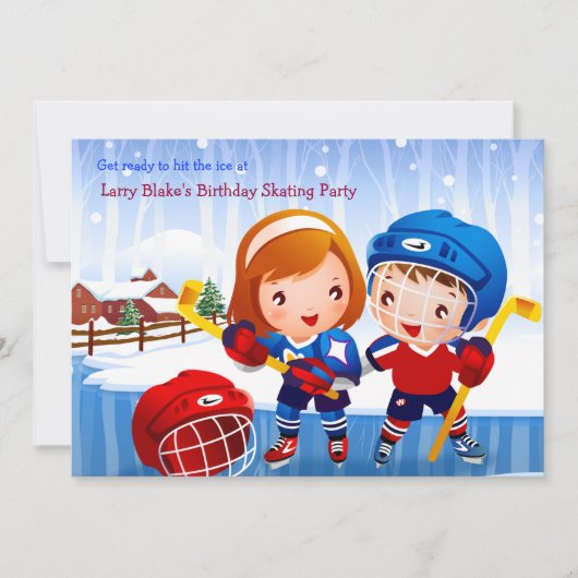 Eis-Hockey-Knirps-Einladung Einladung (Vorderseite)