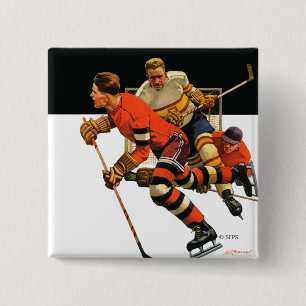 Eis-Hockey-Match Button