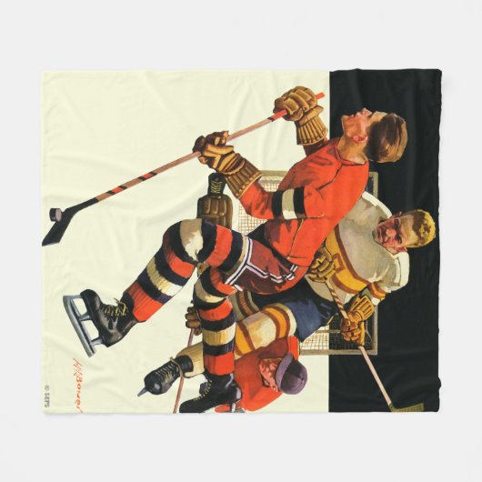 Eis-Hockey-Match Fleecedecke (Vorderseite (Horizontal))