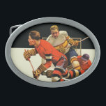 Eis-Hockey-Match Ovale Gürtelschnalle<br><div class="desc">Künstler: Eis-Hockeyspiel MauriceBower | berufliches</div>