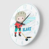 Eis-Hockey-personalisierte Wand-Uhr Große Wanduhr (Winkel)