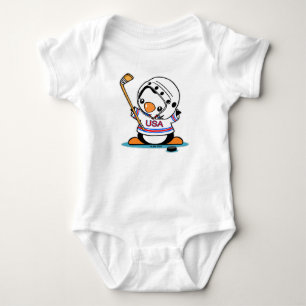 Eis-Hockey-Pinguin Baby Strampler