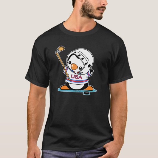 Eis-Hockey-Pinguin T-Shirt (Vorderseite)