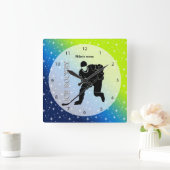 Eis-Hockey Quadratische Wanduhr (Zuhause)