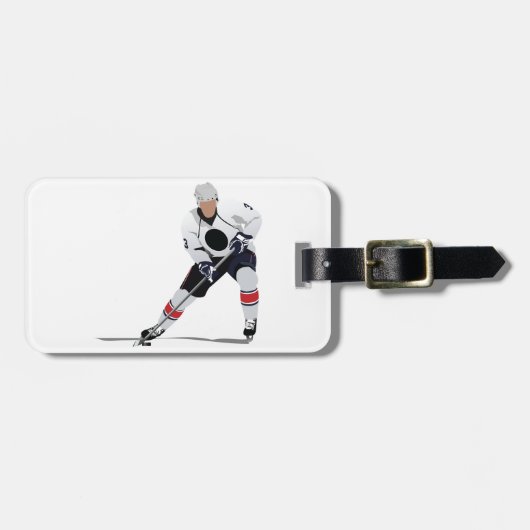 Eis-Hockey-Spieler-Gepäckanhänger Gepäckanhänger (Vorderseite horizontal)
