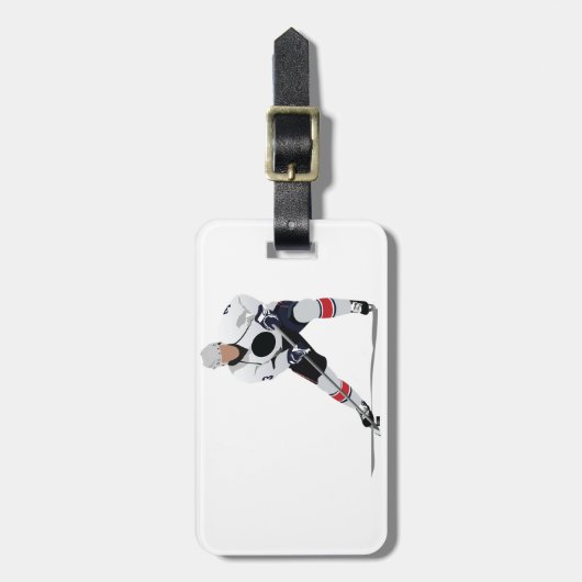Eis-Hockey-Spieler-Gepäckanhänger Gepäckanhänger (Vorderseite vertikal)