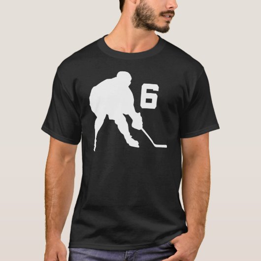 Eis-Hockey-Spieler Jersey Nr. 6 T-Shirt (Vorderseite)