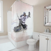 Eis-Hockey-Torhüter mit Ihrem Namenszeichnen Duschvorhang (Beispiel)