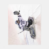 Eis-Hockey-Torhüter mit Ihrem Namenszeichnen Fleecedecke (Vorderseite)