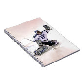 Eis-Hockey-Torhüter mit Ihrem Namenszeichnen Notizblock (Rechte Seite)