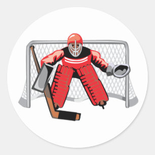 Eis-Hockey-Tormann-Aufkleber Runder Aufkleber