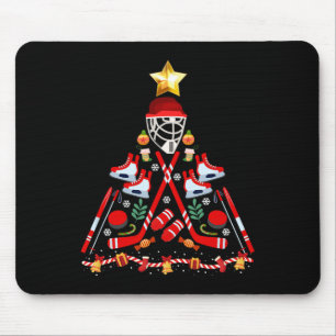 Eis Hockey Weihnachtsbaum Spaß Xmas Pjs Player Spo Mousepad