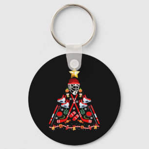 Eis Hockey Weihnachtsbaum Spaß Xmas Pjs Player Spo Schlüsselanhänger