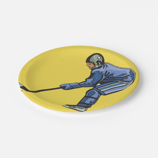 Eis-Hockey-Zeit-Papier-Teller Pappteller (Schrägansicht)