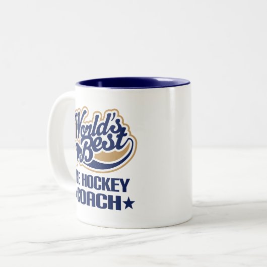 Eis-Hockey-Zug-Geschenk Zweifarbige Tasse (Vorderseite Links)