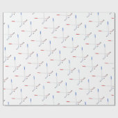 Eis-Hockeystöcke und -kobold Geschenkpapier (Flach)