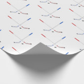 Eis-Hockeystöcke und -kobold Geschenkpapier (Ecke)