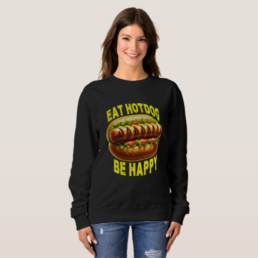 Eis Hotdog glücklich Sweatshirt (Vorne ganz)