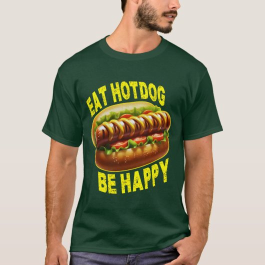 Eis Hotdog glücklich T-Shirt (Vorderseite)