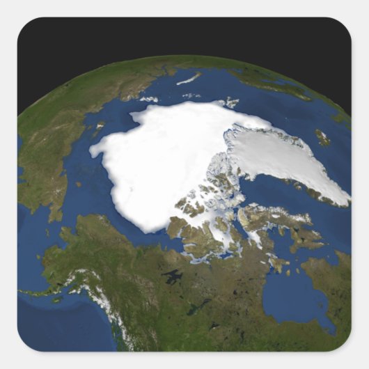 Eis im arktischen Meer 2005 Quadratischer Aufkleber (Vorderseite)