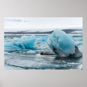 Eis in der Gletscherlagune Jokulsarlon Poster