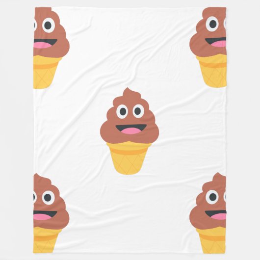 Eis-Kegel Poo Emoji Decke (Vorderseite)