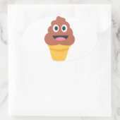 Eis-Kegel pooji Ovaler Aufkleber (Tasche)