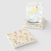 Eis-Konus-Muster Steinuntersetzer (Seitenansicht)