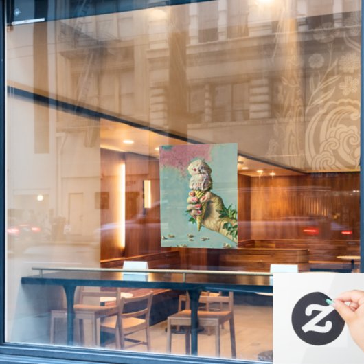 Eis-Lieblingsgeschenk Fensteraufkleber (Café-Fenster)