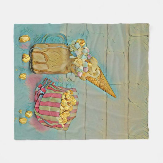 Eis-Lieblingsgeschenk Fleecedecke (Vorderseite (Horizontal))