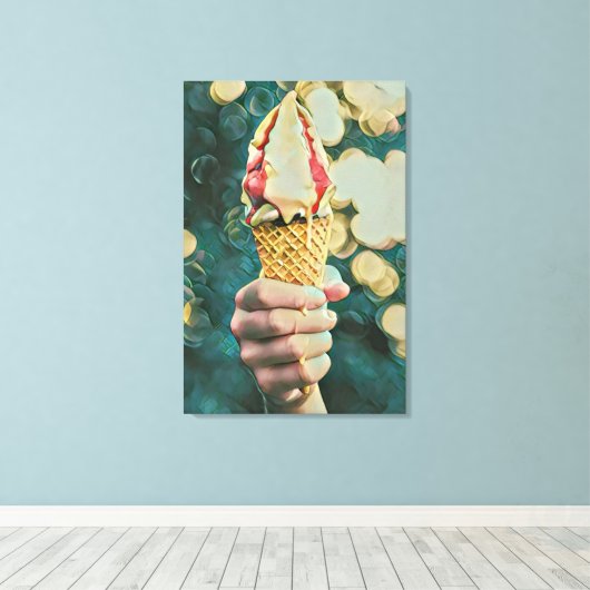Eis-Lieblingsgeschenk Leinwanddruck (Insitu (Holzboden))