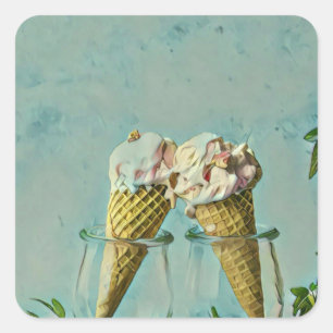 Eis-Lieblingsgeschenk Quadratischer Aufkleber
