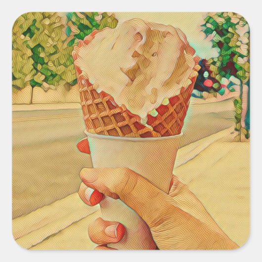 Eis-Lieblingsgeschenk Quadratischer Aufkleber (Vorderseite)