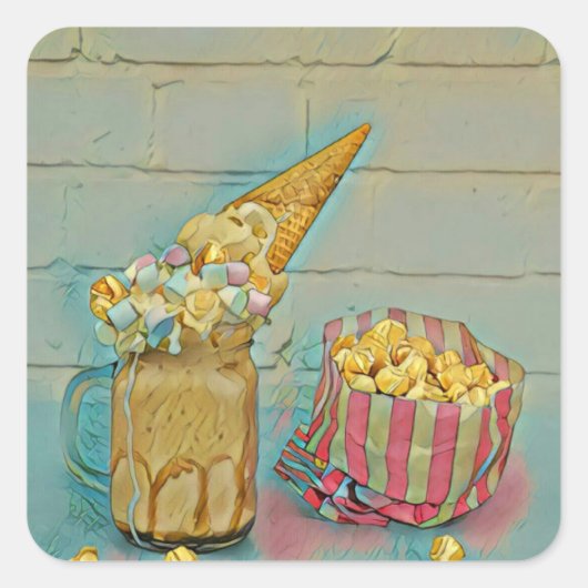 Eis-Lieblingsgeschenk Quadratischer Aufkleber (Vorderseite)