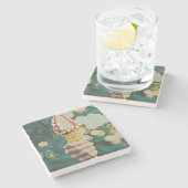Eis-Lieblingsgeschenk Steinuntersetzer (Seitenansicht)