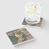 Eis-Lieblingsgeschenk Steinuntersetzer (Seitenansicht)