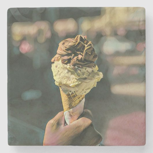 Eis-Lieblingsgeschenk Steinuntersetzer (Vorderseite)