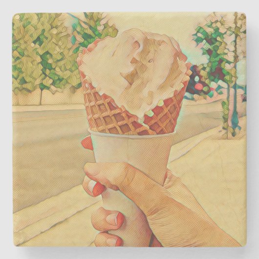 Eis-Lieblingsgeschenk Steinuntersetzer (Vorderseite)