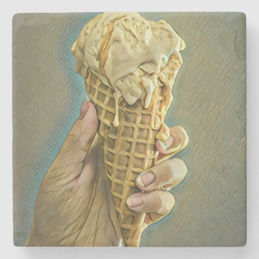 Eis-Lieblingsgeschenk Steinuntersetzer (Vorderseite)