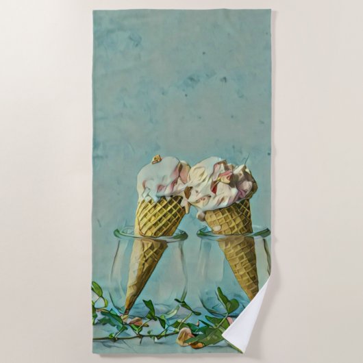 Eis-Lieblingsgeschenk Strandtuch (Vorderseite)