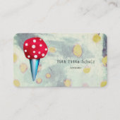 Eis-Macaron-Catering-Polka-Punkte Visitenkarte (Vorderseite)