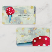 Eis-Macaron-Catering-Polka-Punkte Visitenkarte (Vorne/Hinten)