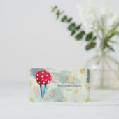 Eis-Macaron-Catering-Polka-Punkte Visitenkarte (Stehend Vorderseite)