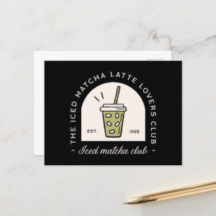 Eis-Matcha-Latte-Liebhaber-Club-Besten Retro-Fancy Postkarte